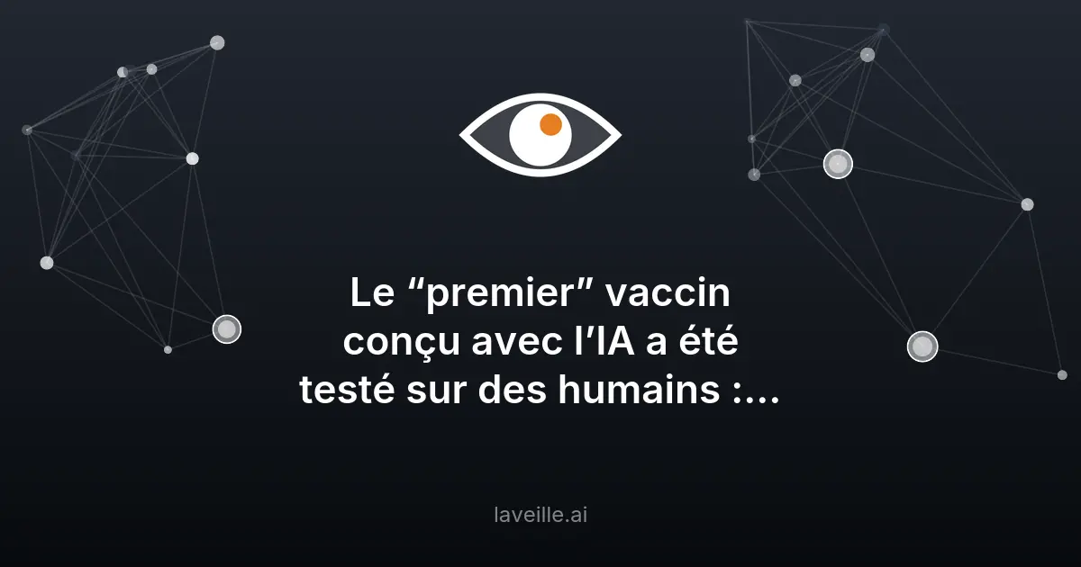 Premier vaccin conçu par IA testé sur humains