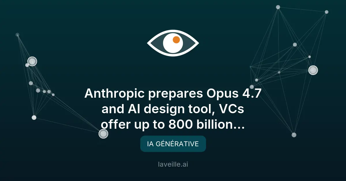 Anthropic lance Claude Opus 4.7 et un outil de conception IA