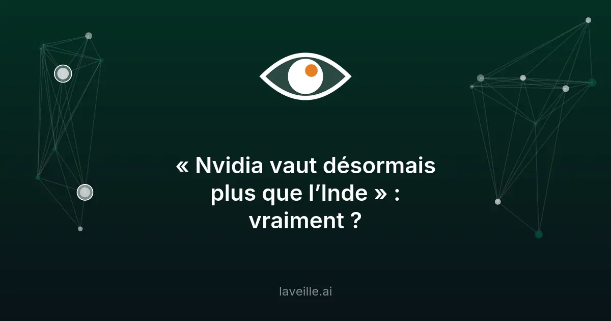 Nvidia dépasse l'Inde en valorisation boursière