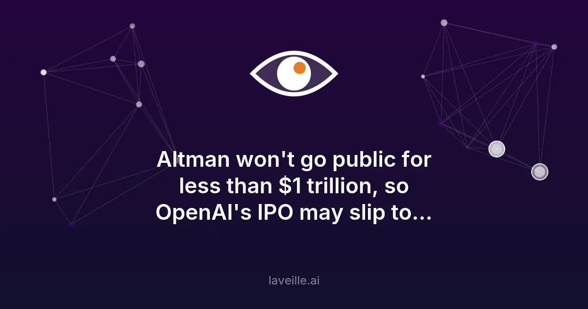 OpenAI reporte son IPO à 2027 visant 1 000 milliards