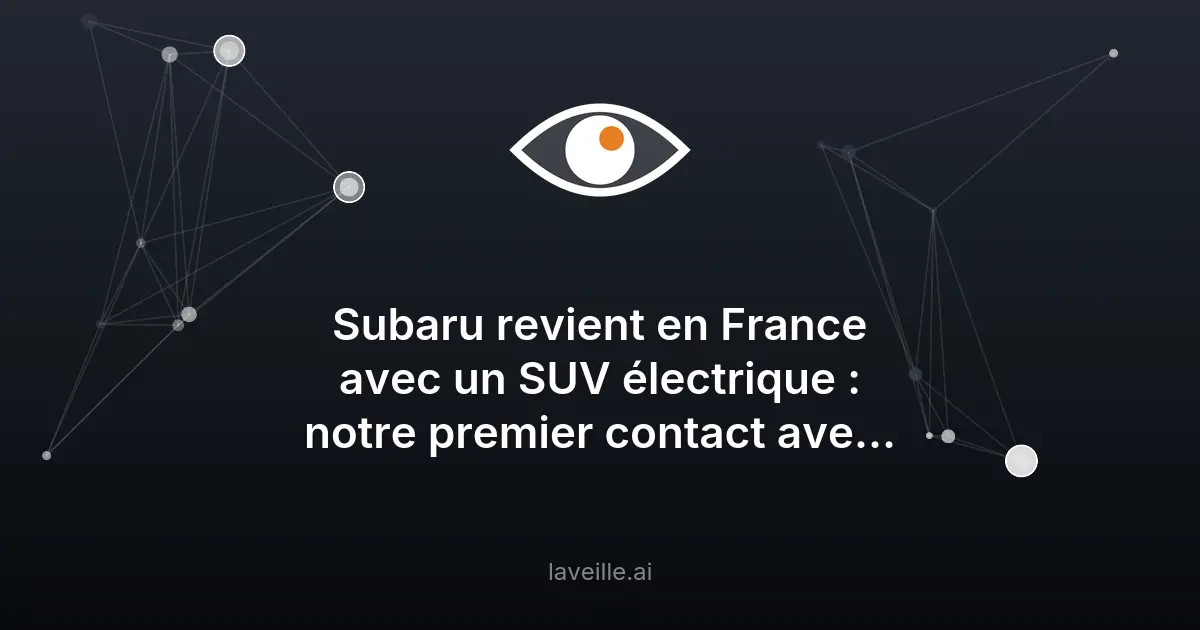 Subaru Uncharted : le nouveau SUV électrique