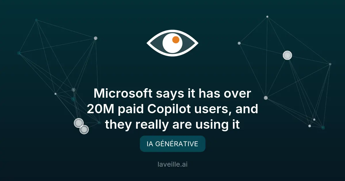 Microsoft Copilot atteint 20 millions d'utilisateurs payants