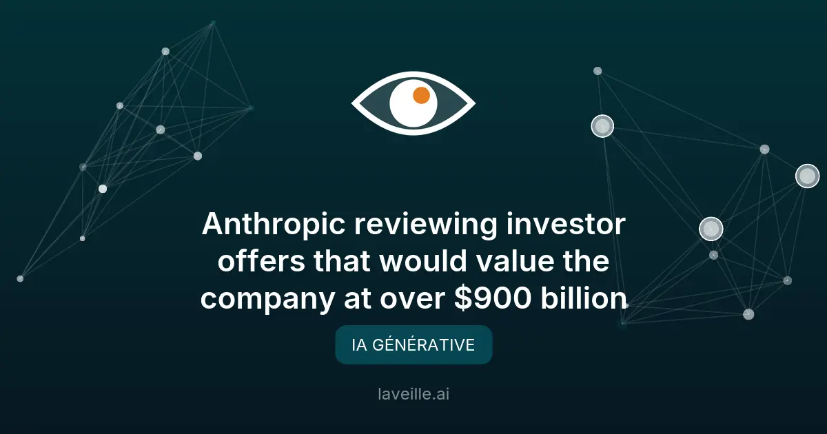 Anthropic vise une valorisation record de 900 milliards de dollars