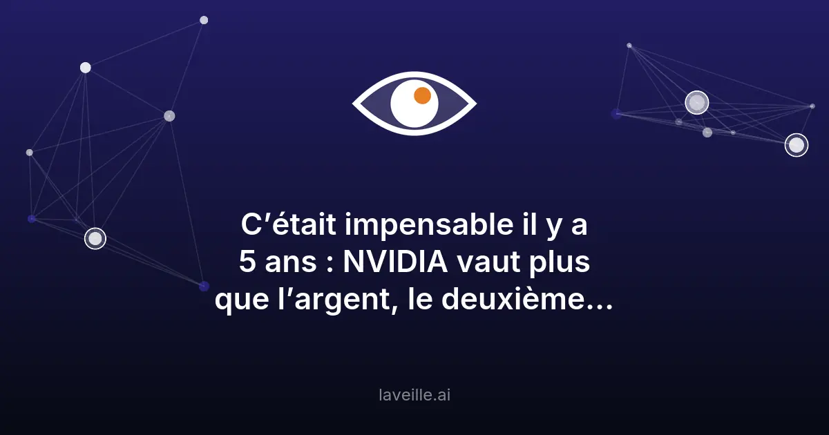 NVIDIA dépasse l'argent, 2e actif mondial grâce à l'IA